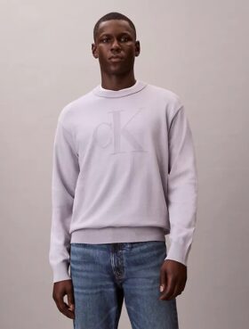 Smooth Cotton Monogram Relaxed Sweater