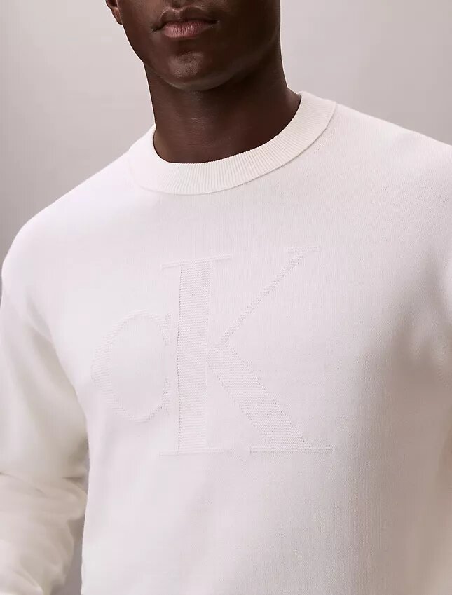 Smooth Cotton Monogram Relaxed Sweater Smooth Cotton Monogram Relaxed Sweater