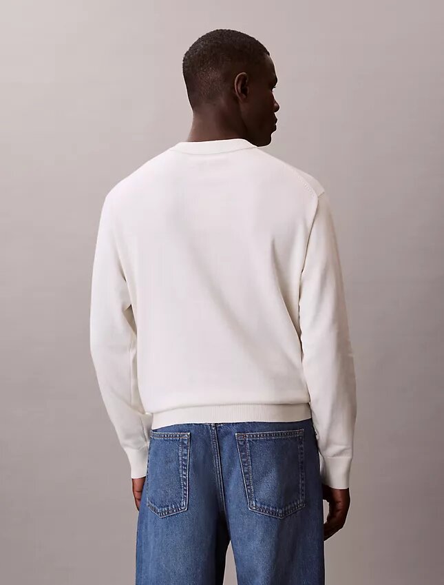 Smooth Cotton Monogram Relaxed Sweater Smooth Cotton Monogram Relaxed Sweater