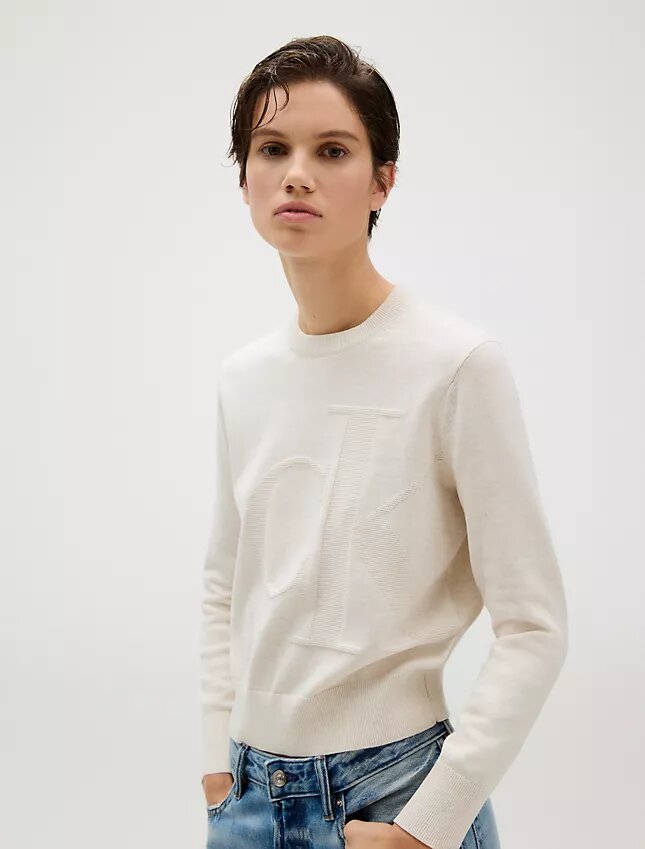 Smooth Cotton Monogram Sweater Smooth Cotton Monogram Sweater