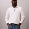 Smooth Cotton Quarter Zip Sweater