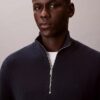 Smooth Cotton Quarter Zip Sweater