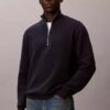 Smooth Cotton Quarter Zip Sweater