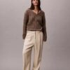 Smooth Cotton Relaxed Monogram Sweater Smooth Cotton Relaxed Monogram Sweater