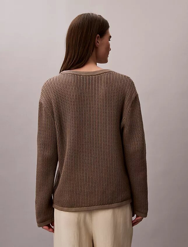 Smooth Cotton Relaxed Monogram Sweater Smooth Cotton Relaxed Monogram Sweater