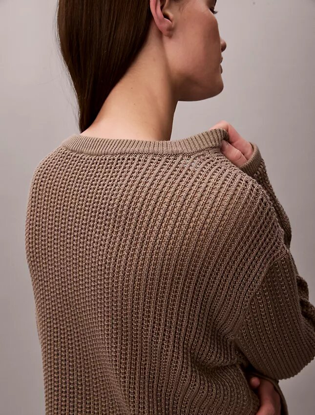 Smooth Cotton Relaxed Monogram Sweater Smooth Cotton Relaxed Monogram Sweater