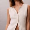 Smooth Cotton Rib Button-Down Tank Top Smooth Cotton Rib Button-Down Tank Top