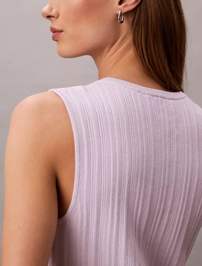 Smooth Cotton Rib Button-Down Tank Top Smooth Cotton Rib Button-Down Tank Top