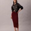 Smooth Cotton Rib Midi Skirt