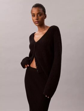 Smooth Cotton Rib Midi Skirt