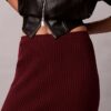 Smooth Cotton Rib Midi Skirt