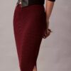 Smooth Cotton Rib Midi Skirt