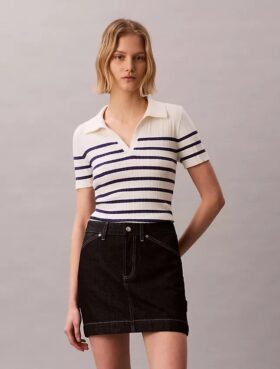 Smooth Cotton Rib Polo T-Shirt