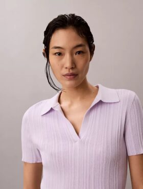 Smooth Cotton Rib Polo T-Shirt