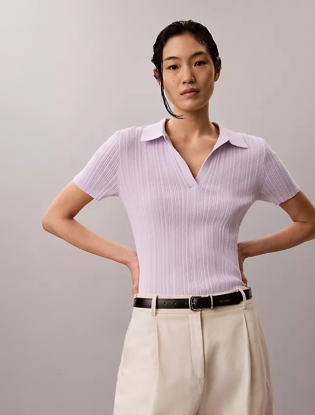 Smooth Cotton Rib Polo T-Shirt Smooth Cotton Rib Polo T-Shirt