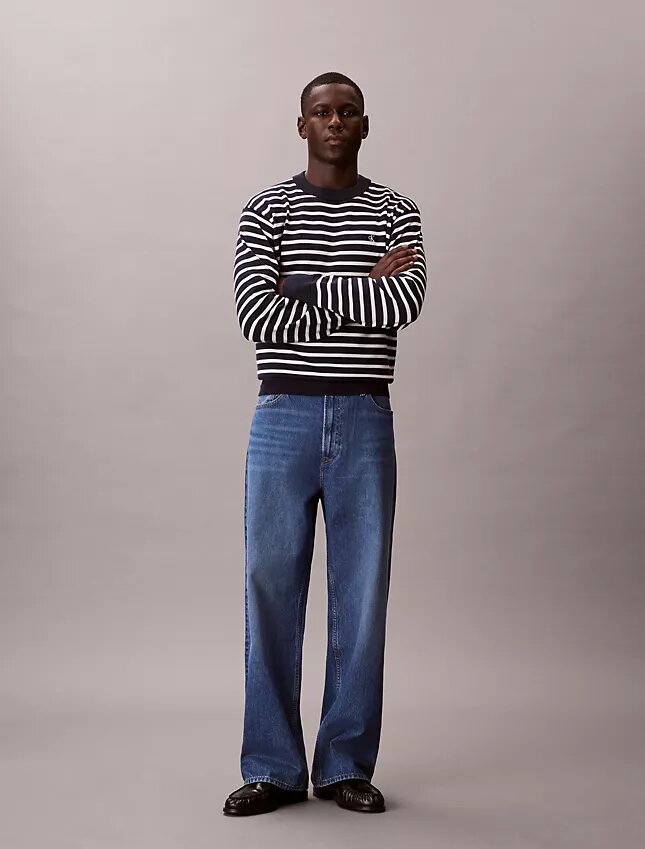Smooth Cotton Stripe Easy Sweater Smooth Cotton Stripe Easy Sweater