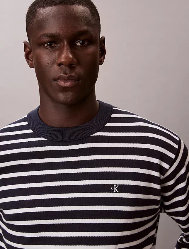 Smooth Cotton Stripe Easy Sweater Smooth Cotton Stripe Easy Sweater