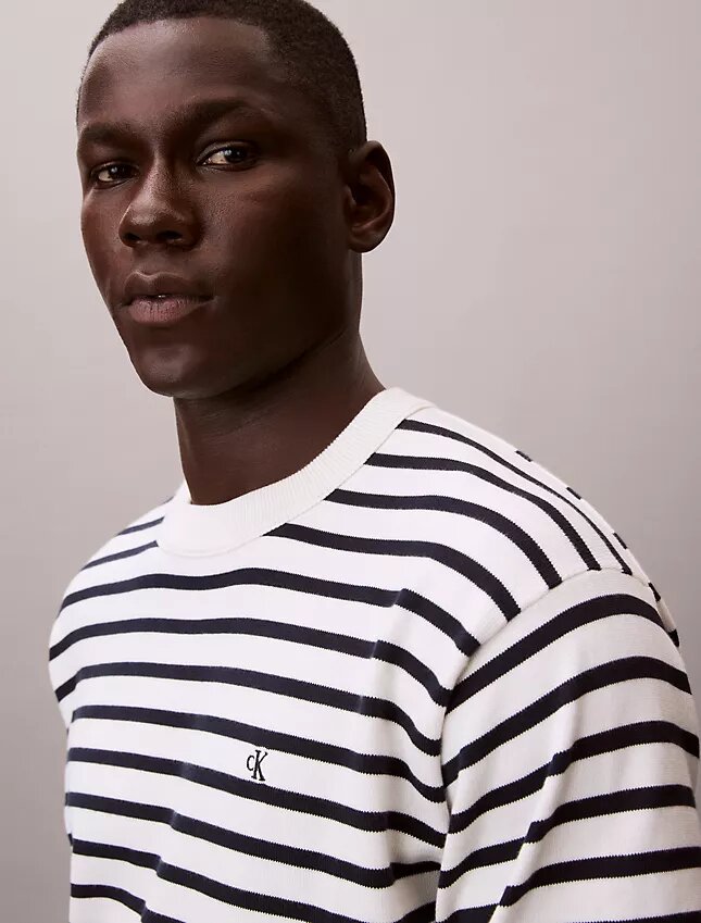 Smooth Cotton Stripe Easy Sweater Smooth Cotton Stripe Easy Sweater