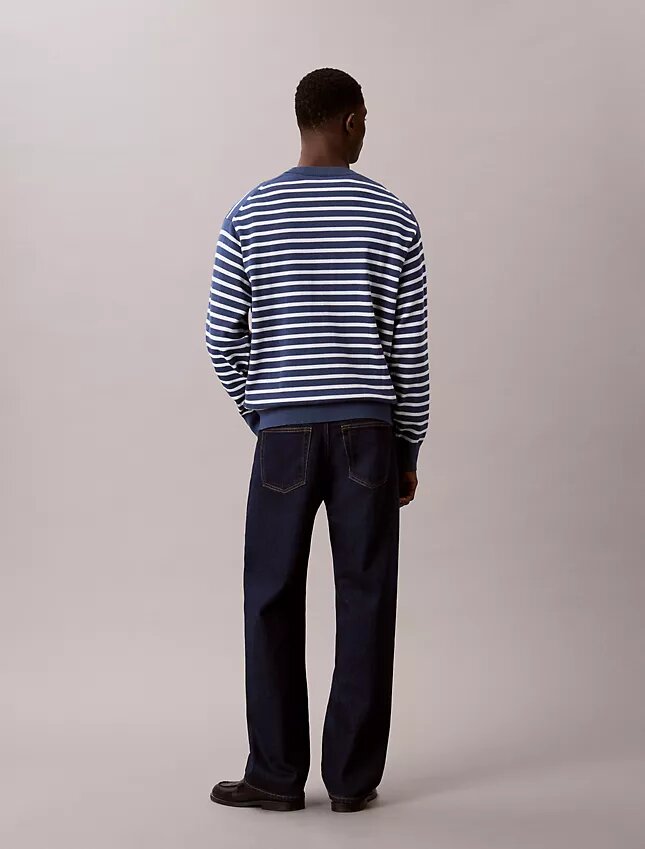 Smooth Cotton Stripe Easy Sweater Smooth Cotton Stripe Easy Sweater
