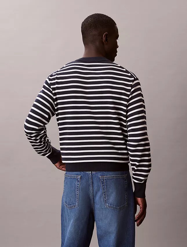 Smooth Cotton Stripe Easy Sweater Smooth Cotton Stripe Easy Sweater