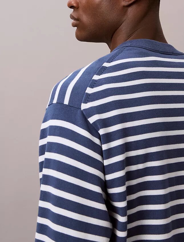 Smooth Cotton Stripe Easy Sweater Smooth Cotton Stripe Easy Sweater