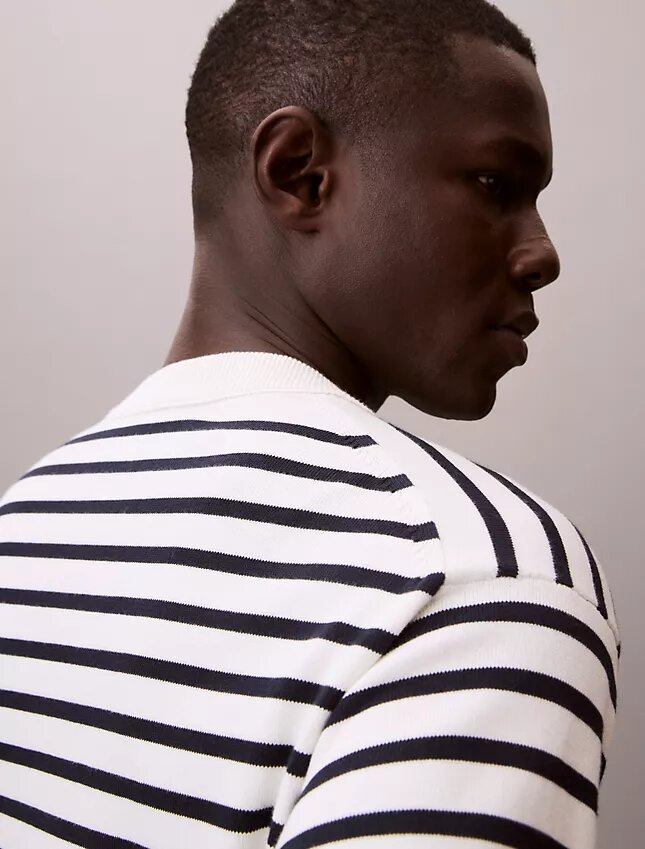 Smooth Cotton Stripe Easy Sweater Smooth Cotton Stripe Easy Sweater