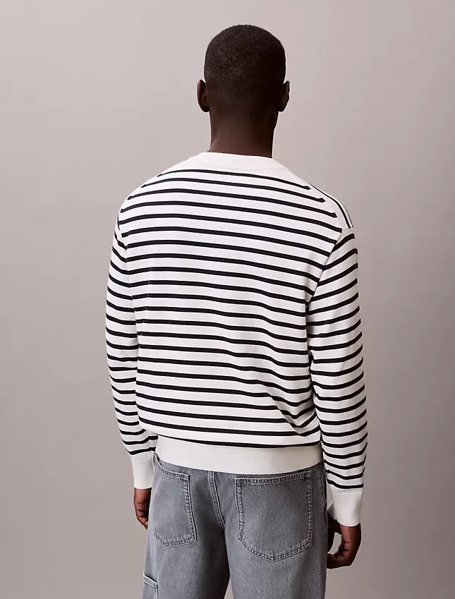 Smooth Cotton Stripe Easy Sweater Smooth Cotton Stripe Easy Sweater