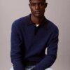 Smooth Cotton Waffle Polo Sweater Smooth Cotton Waffle Polo Sweater