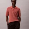 Smooth Cotton Waffle Sweater Polo Shirt