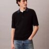 Smooth Cotton Waffle Sweater Polo Shirt Smooth Cotton Waffle Sweater Polo Shirt
