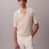 Smooth Cotton Waffle Sweater Polo Shirt Smooth Cotton Waffle Sweater Polo Shirt