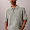 Smooth Cotton Waffle Sweater Polo Shirt Smooth Cotton Waffle Sweater Polo Shirt