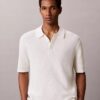 Smooth Cotton Waffle Sweater Polo Shirt Smooth Cotton Waffle Sweater Polo Shirt