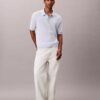 Smooth Cotton Waffle Sweater Polo Shirt