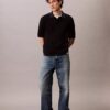 Smooth Cotton Waffle Sweater Polo Shirt Smooth Cotton Waffle Sweater Polo Shirt