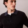 Smooth Cotton Waffle Sweater Polo Shirt Smooth Cotton Waffle Sweater Polo Shirt