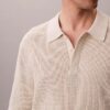 Smooth Cotton Waffle Sweater Polo Shirt Smooth Cotton Waffle Sweater Polo Shirt