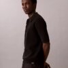 Smooth Cotton Waffle Sweater Polo Shirt Smooth Cotton Waffle Sweater Polo Shirt
