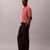 Smooth Cotton Waffle Sweater Polo Shirt