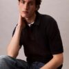 Smooth Cotton Waffle Sweater Polo Shirt Smooth Cotton Waffle Sweater Polo Shirt