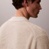 Smooth Cotton Waffle Sweater Polo Shirt Smooth Cotton Waffle Sweater Polo Shirt