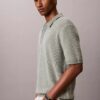 Smooth Cotton Waffle Sweater Polo Shirt Smooth Cotton Waffle Sweater Polo Shirt