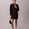 Smooth Mini Polo Sweatshirt Dress