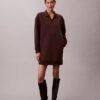 Smooth Mini Polo Sweatshirt Dress