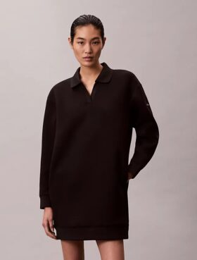 Smooth Mini Polo Sweatshirt Dress