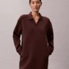 Smooth Mini Polo Sweatshirt Dress