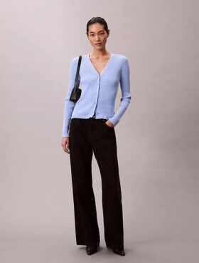 Smooth Variegated Rib Sweater Cardigan