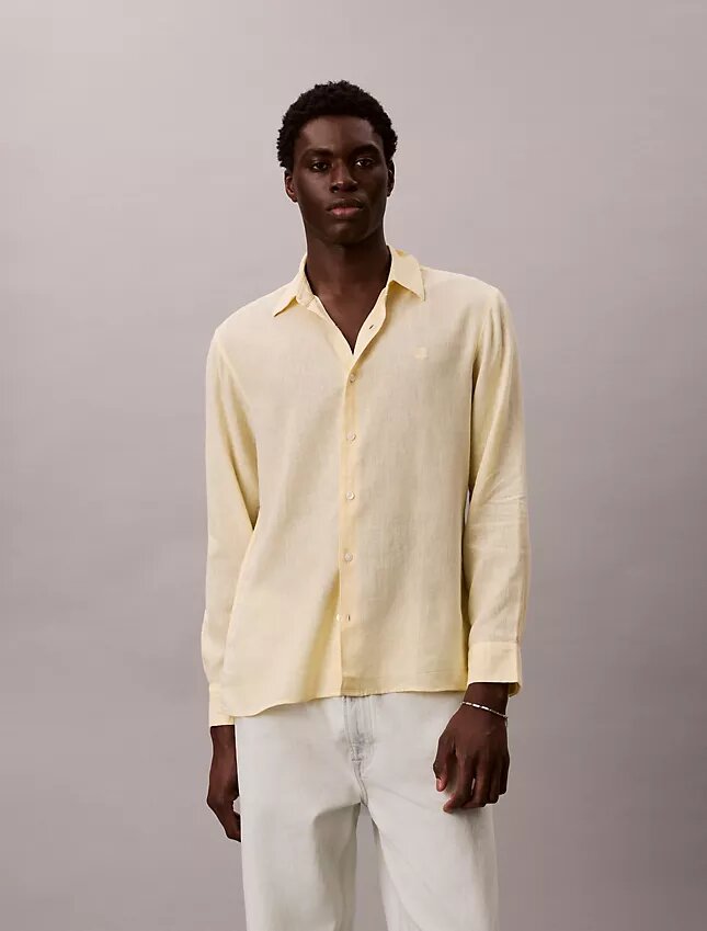 Solid Linen Blend Classic Shirt Solid Linen Blend Classic Shirt