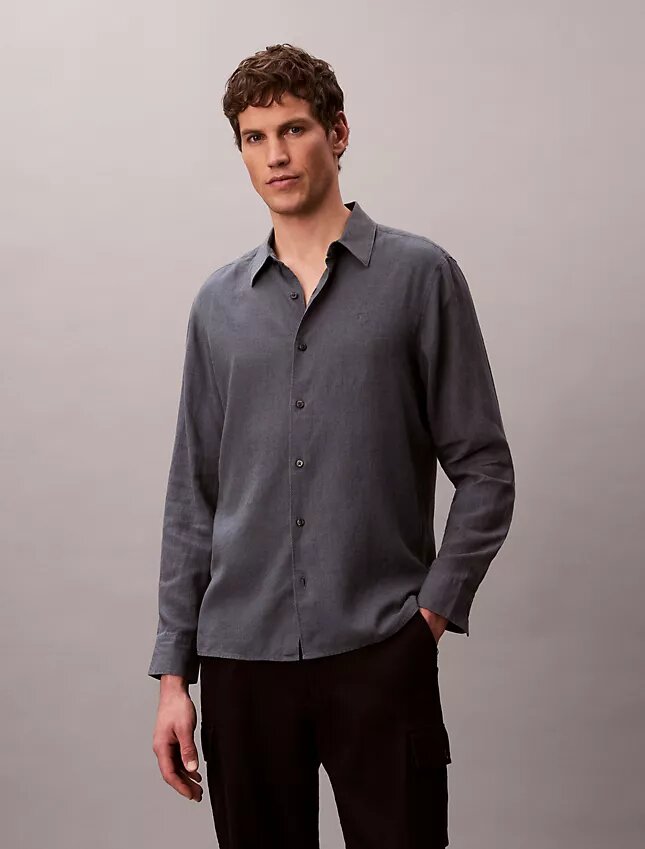 Solid Linen Blend Classic Shirt Solid Linen Blend Classic Shirt