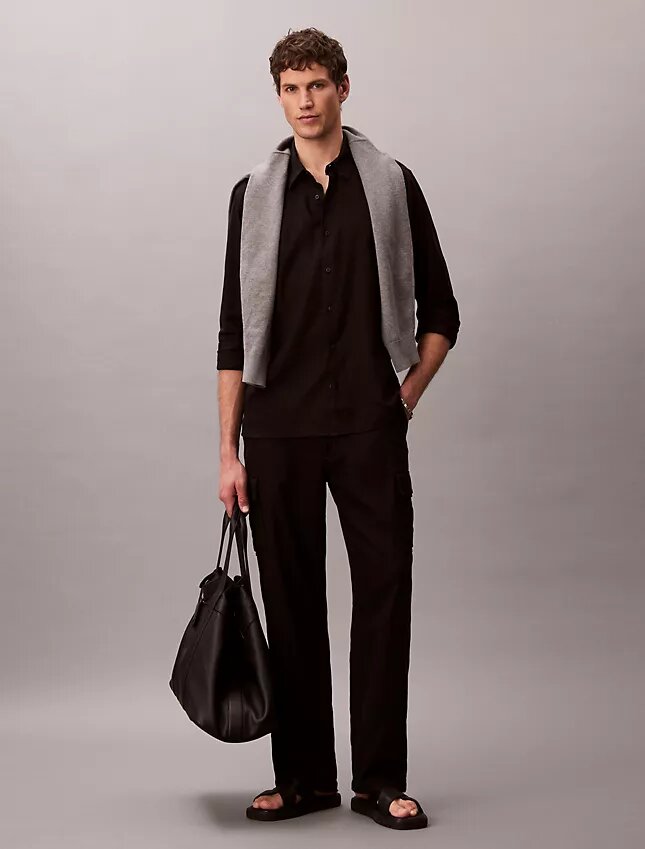 Solid Linen Blend Classic Shirt Solid Linen Blend Classic Shirt